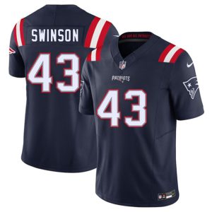 New England Patriots #43 Bradyn Swinson Navy 2025 F.U.S.E. Vapor Limited Football Stitched Jersey