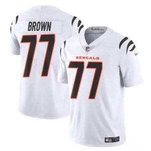 Cincinnati Bengals #77 Trent Brown White Vapor Untouchable Limited Stitched Jersey