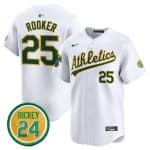 Oakland Athletics #25 Brent Rooker White 2024 Home Limited With Rickey Henderson Patch Stitched Jersey