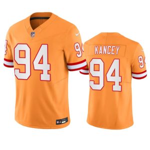 Tampa Bay Buccaneers #94 Calijah Kancey Orange Throwback Limited Stitched Jersey