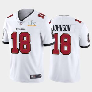 Tampa Bay Buccaneers #18 Tyler Johnson White 2021 Super Bowl LV Limited Stitched Jersey