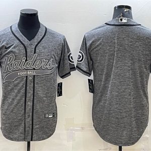 Las Vegas Raiders Blank Gray With Patch Cool Base Stitched Baseball Jersey