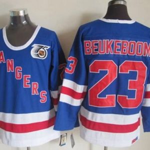 Rangers #23 Jeff Beukeboom Blue CCM 75TH Stitched Jersey