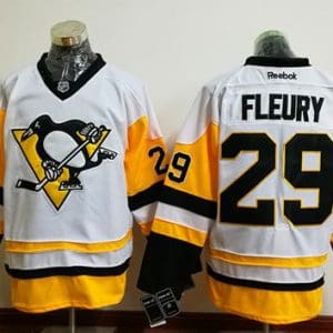 Penguins #29 Andre Fleury White New Away Stitched Jersey