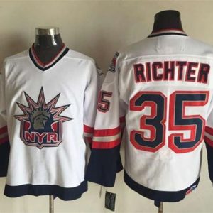 Rangers #35 Mike Richter White CCM Statue Of Liberty Stitched Jersey