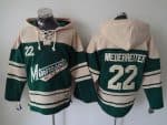 Wild #22 Nino Niederreiter Green Sawyer Hooded Sweatshirt Stitched Jersey