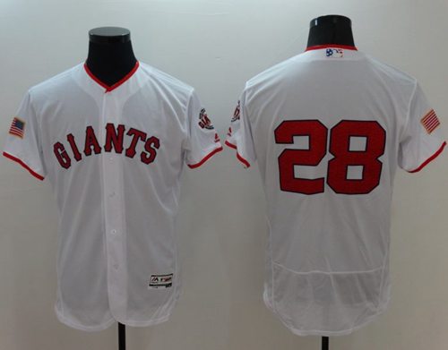 Giants #28 Buster Posey White Fashion Stars Stripes Flexbase Authentic Stitched Jerseys