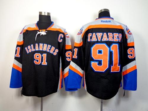 Islanders #91 John Tavares Black Third Stitched Jersey