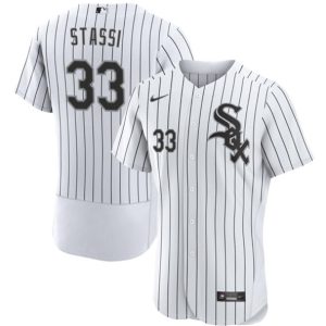 Chicago White Sox #33 Max Stassi White Flex Base Stitched Jersey