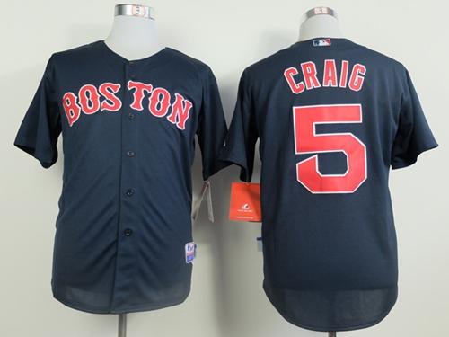 Red Sox #5 Allen Craig Dark Blue Cool Base Stitched Jersey