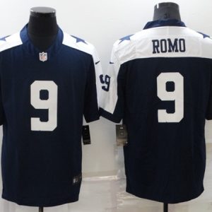 Dallas Cowboys #9 Tony Romo Navy White Stitched Jersey