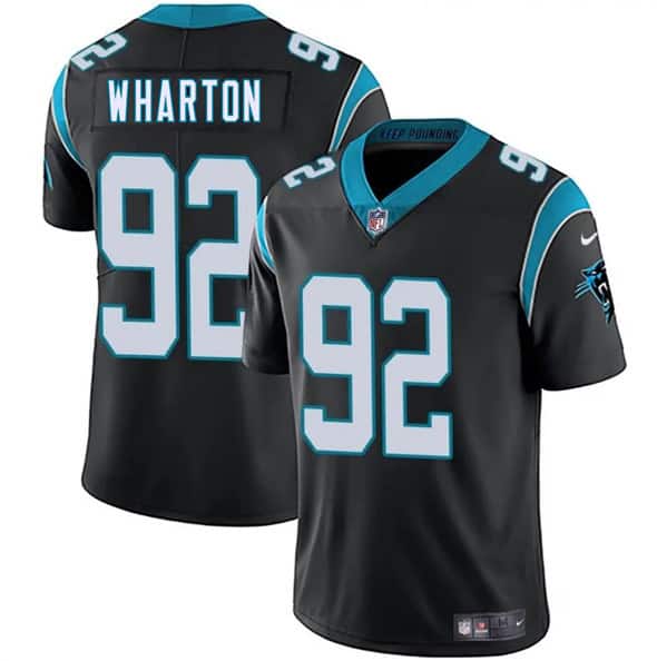 Carolina Panthers #92 Tershawn Wharton Black 2025 Vapor Limited Stitched Jersey