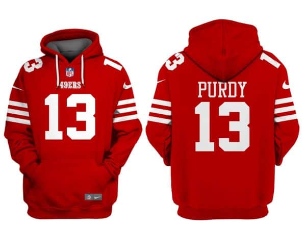 San Francisco 49ers #13 Brock Purdy Red Alternate Pullover Hoodie