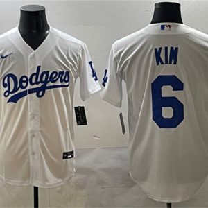 Los Angeles Dodgers #6 Hyeseong Kim White Cool Base Stitched Jersey