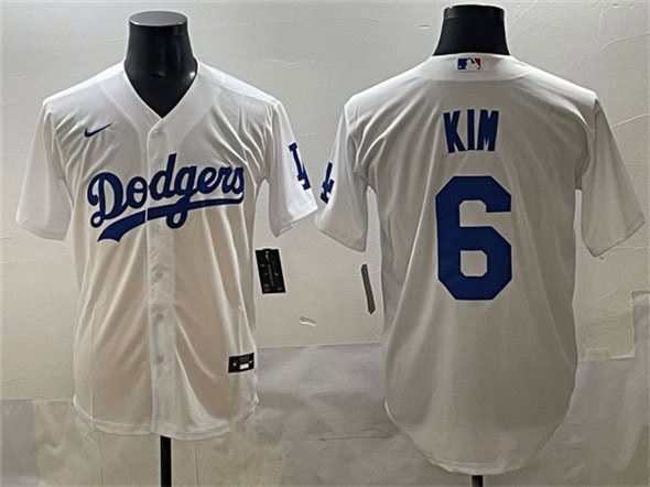 Los Angeles Dodgers #6 Hyeseong Kim White Cool Base Stitched Jersey