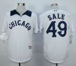 White Sox #49 Chris Sale White 1976 Turn Back The Clock Stitched Jersey