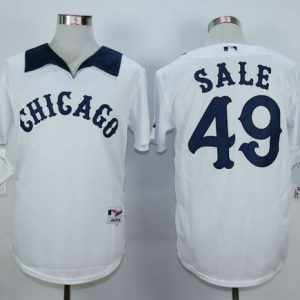 White Sox #49 Chris Sale White 1976 Turn Back The Clock Stitched Jersey