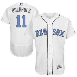 Red Sox #11 Clay Buchholz White Flexbase Authentic Collection 2016 Father's Day Stitched Jersey
