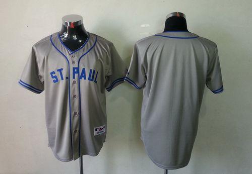 Twins Blank Grey 1948 St. Paul Saints Turn Back The Clock Stitched Jersey