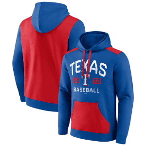 Texas Rangers Royal Red Chip In Pullover Hoodie