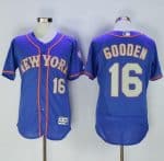 Mets #16 Dwight Gooden Blue(Grey NO.) Flexbase Authentic Collection Stitched Jersey