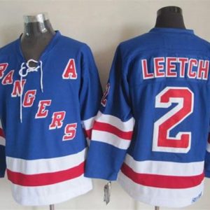 Rangers #2 Brian Leetch Light Blue CCM Throwback Stitched Jersey