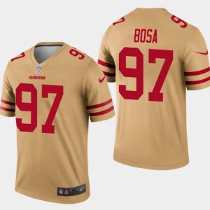 San Francisco 49ers #97 Nick Bosa Gold Inverted Legend Stitched Jersey