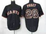 Giants #28 Buster Posey Black Fashion Stitched Jersey