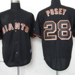 Giants #28 Buster Posey Black Fashion Stitched Jersey