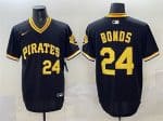 Pittsburgh Pirates #24 Barry Bonds Black With Patch Cool Base Stitched Jersey