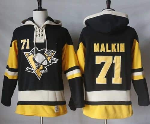 Pittsburgh Penguins Custom Black Alternate Sawyer Hooded Sweatshirt Stitched Jersey