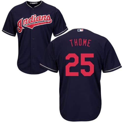 Indians #25 Jim Thome Navy Blue New Cool Base Stitched Jersey