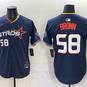 Houston Astros #58 Hunter Brown Navy 2025 City Connect Limited Stitched Jersey