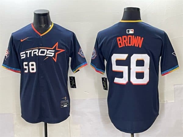 Houston Astros #58 Hunter Brown Navy 2025 City Connect Limited Stitched Jersey