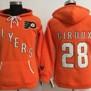 Philadelphia Flyers #28 Claude Giroux Orange Old Time Heidi NHL Hoodie