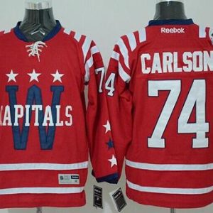 Capitals #74 John Carlson 2015 Winter Classic Red Stitched Jersey
