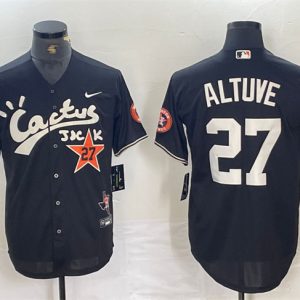 Houston Astros #27 Jose Altuve Black Cactus Jack Vapor Premier Limited Stitched Jersey