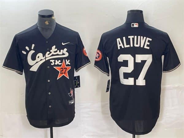 Houston Astros #27 Jose Altuve Black Cactus Jack Vapor Premier Limited Stitched Jersey