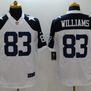 Cowboys #83 Terrance Williams White Thanksgiving Throwback Stitched Limited Nike Jersey