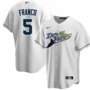 Tampa Bay Rays #5 Wander Franco White Cool Base Stitched Jersey