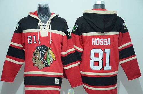 Blackhawks #81 Marian Hossa Red Sawyer Hooded Sweatshirt Stitched Jersey