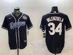 Los Angeles Dodgers #34 Toro Valenzuela Black 2024 World Series Cool Base Stitched Jersey