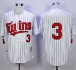 Mitchell And Ness 1991 Twins #3 Harmon Killebrew White(Blue Strip) Throwback Stitched Jersey
