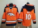 Denver Broncos #10 Bo Nix Orange Ageless Must-Have Lace-Up Pullover Hoodie