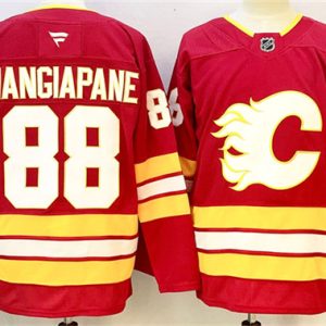 Calgary Flames #88 Andrew Mangiapane Red 2024-25 Home Stitched Jersey