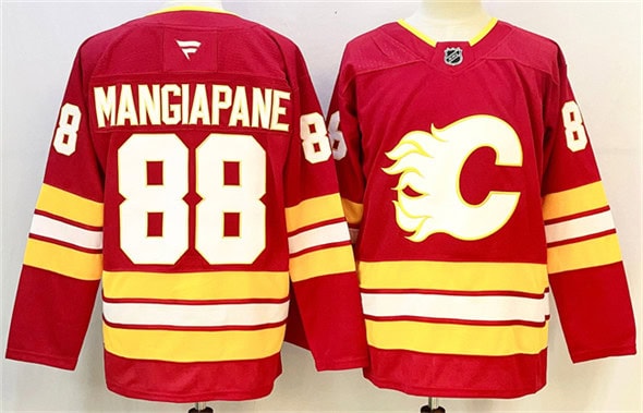 Calgary Flames #88 Andrew Mangiapane Red 2024-25 Home Stitched Jersey