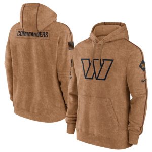 Washington Commanders 2023 Brown Salute To Service Pullover Hoodie