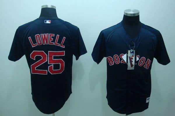 Red Sox #25 Mike Lowell Stitched Dark Blue Jersey