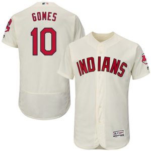 Indians #10 Yan Gomes Cream Flexbase Authentic Collection Stitched Jersey
