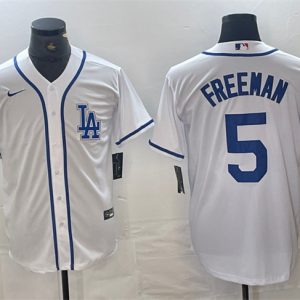 Los Angeles Dodgers #5 Freddie Freeman White Cool Base Stitched Jersey